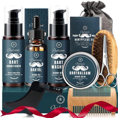 Geburtstagsgeschenk für Männer Bartpflege Set 10 in 1 mit Shampoo Balsam Öl