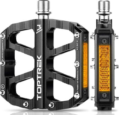 Fahrradpedale StVZO Zugelassen Aluminium MTB Pedale rutschfest 3 Lager