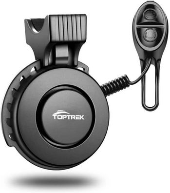Toptrek Elektrische Fahrradklingel USB Wiederaufladbar 100db IP65 Schwarz