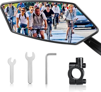 Fahrradspiegel E-Bike HD 360° Drehbar Klappbar Lenker Rückspiegel Große