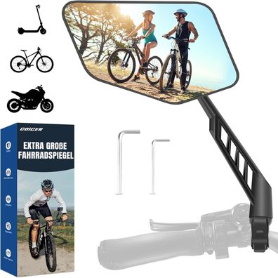 Fahrradspiegel für E-Bike & E-Scooter Lenker - Große Spiegelfläche