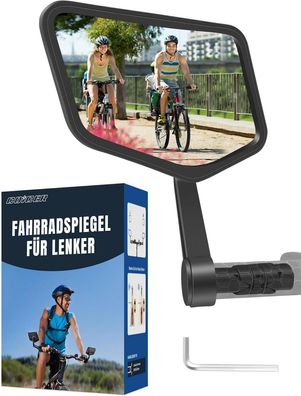 Fahrradspiegel mit 300° Einstellung | konvexes HD-Spiegelglas | leicht zu