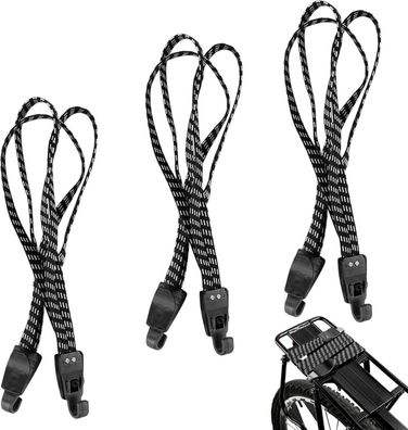 3er Set Fahrrad Spanngurte Gepäckträger verstellbar 70cm - Motorrad LKW Auto