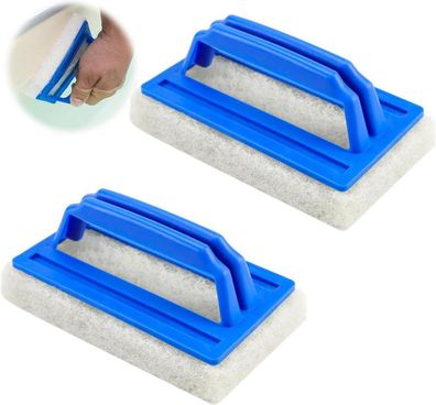 Pool Schwamm 2er Set - Randreiniger Poolschwamm für Pool Reinigung Schwamm Blau