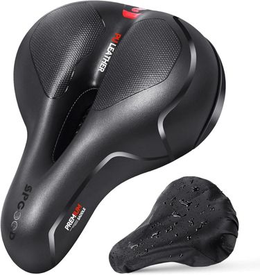 SPGOOD Fahrradsattel Memory Foam Wasserdicht für Damen Herren 25x21cm
