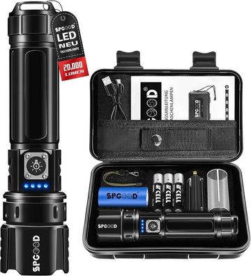 20000 Lumen USB aufladbar IP67 wasserdicht LED Taschenlampe Handlampe