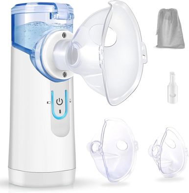 Tragbarer Inhalator Vernebler Set USB Kinder Erwachsene Masken Hq Mesh Blau