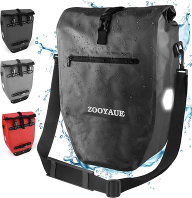 Fahrradtasche Gepäckträger 28L Wasserdicht Schwarz Reflectoren Umhängetasche