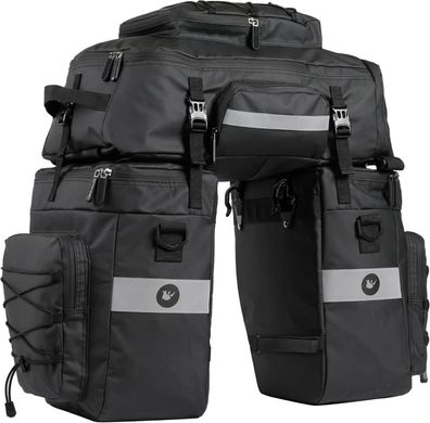 Wasserdichte Fahrradtasche 3-in-1 Multifunktion Gepäckträgertasche 75L Schwarz