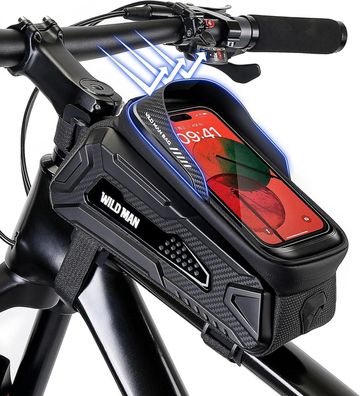 Fahrradtasche Rahmen Wasserdicht Mecha-Style Touchscreen Sonnenblende Schwarz