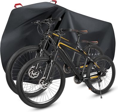 Fahrradabdeckung 2-Fahrräder Wasserdicht Schlosslöcher Schwarz UV-Schutz