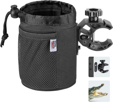 Fahrrad Flaschenhalter Getränkehalter Oxford-Stoff mit Netztasche Schwarz