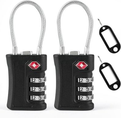 TSA Kombination Zahlenschloss 2er Set Flintronics Gepäckschlösser