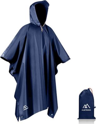 Flintronic Wasserdichter Regenponcho 3-in-1 230x140cm Blau