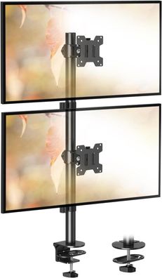 Vertikale Monitor Halterung 2 Monitore 13-32 Zoll bis 8kg, Höhenverstellbar