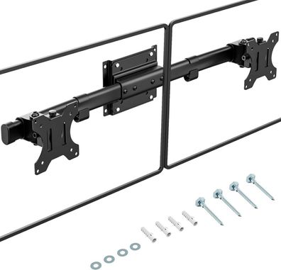 Dual Monitorhalterung Adapter für 13-27 Zoll Monitor, VESA 75x75/100x100mm