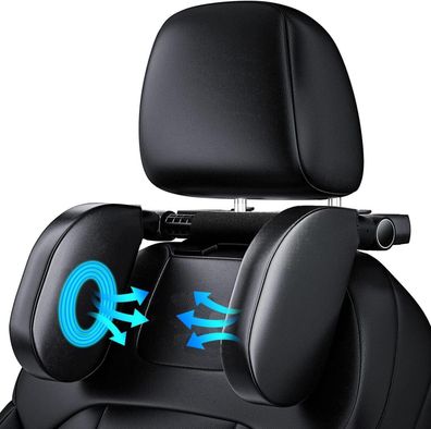 Auto Kopfstütze Weichem Gedächtnisschaum Schwarz 180° Einstellbar
