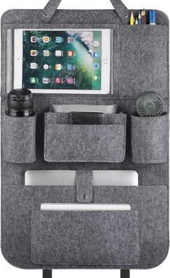 Auto Rückenlehnenschutz Organizer Tablet Aufbewahrung Grau