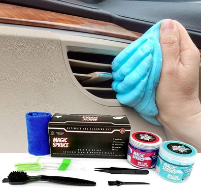 ToysButty Auto Innenraum Reiniger Gel Kit 2 Reinigungsknete Duft Bürsten Pc