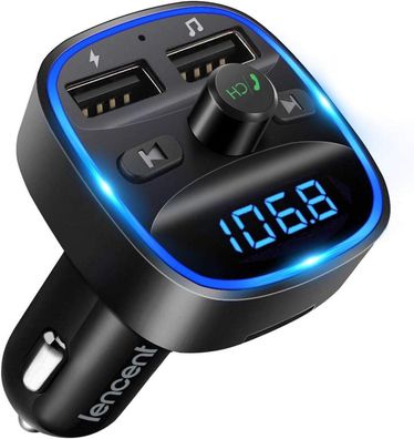 Lencent Bluetooth FM Transmitter Auto Adapter Freisprecheinrichtung USB Ports