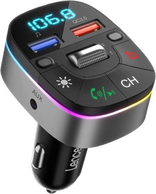 Bluetooth FM Transmitter QC3.0 Dual-Mikrofone Deep Bass