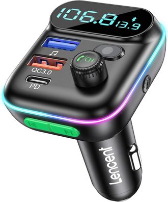 Lencent Auto FM Transmitter Bluetooth Adapter V5.0 Freisprecheinrichtung