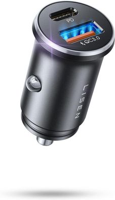 Zigarettenanzünder USB C Adapter 54W 12V PD&QC3.0 Auto Ladegerät Schwarz