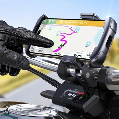 Andobil Motorrad Handyhalterung Diebstahlschutz Vibration Schwarz