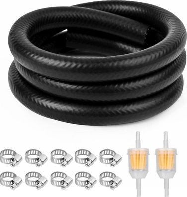 Benzinschlauch Kit 2m Ø 8mm mit Schellen Benzinfilter Auto Motorrad