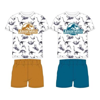 Jurassic World Pyjama | Kurz | weiß-blau & weiß-gelb