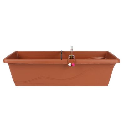 Blumenkasten terrakotta 59cm Balkonkasten Pflanzkasten Blumentopf Bewässerung