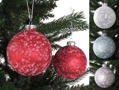 Glas-Weihnachtsbaumkugeln 2 Stück 9cm Christbaumkugel Adventsdeko Baumschmuck