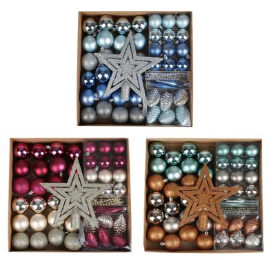 Weihnachtsbaumschmuck 50tlg. Christbaumschmuck Weihnachtsbaumkugeln Baumspitze