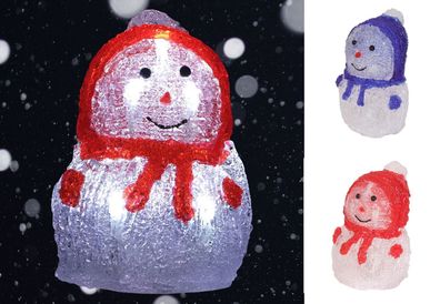 LED-Acryl-Schneemann 16x11cm Winterdeko Weihnachtsdeko Weihnachtsfigur Dekofigur