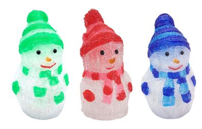 LED-Acryl-Schneemann 24x15cm Winterdeko Weihnachtsdeko Weihnachtsfigur Dekofigur