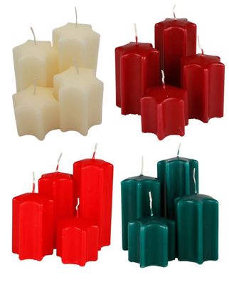 Adventskerzen-Set Sternform Weihnachtskerzen Weihnachtsdeko Sternkerzen Kerzen