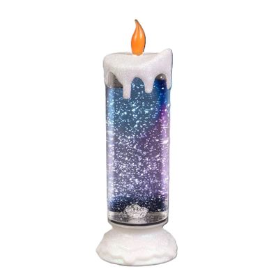 LED-Glitterkerze mit Farbwechsler 24cm Weihnachtskerze Adventskerze Motivkerze