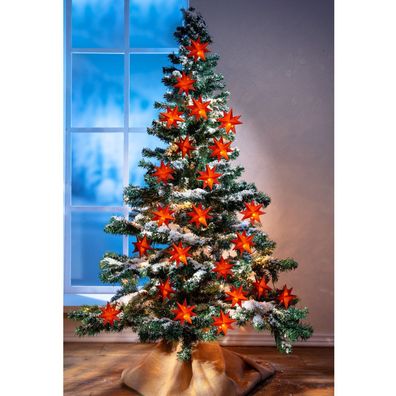 LED-Lichterkette Sterne rot 1,35m Weihnachtsdeko Leuchtdekoration Batterie