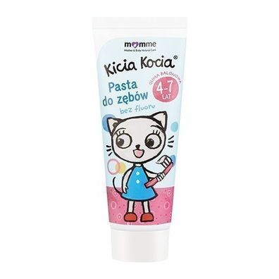 MomMe Kinderzahnpasta ohne Fluorid 4-7 Jahre, Kicia Kocia Edition, Bubblegum-Ges