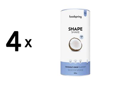 4 x foodspring Shape Shake (900g) Coconut Crisp