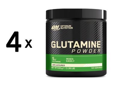 4 x Optimum Nutrition Glutamine Powder (630g)