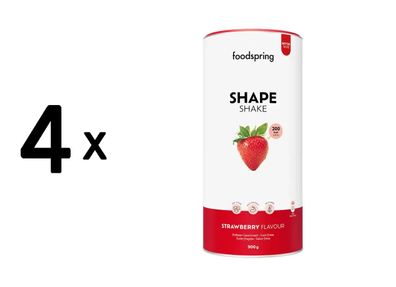 4 x foodspring Shape Shake (900g) Strawberry
