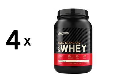 4 x Optimum Nutrition 100% Whey Gold Standard (2lbs) Unflavoured