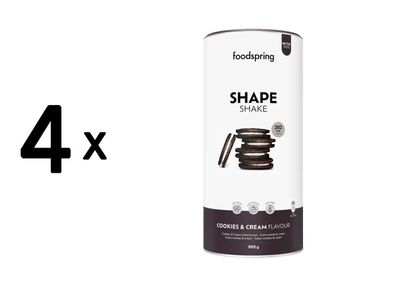 4 x foodspring Shape Shake (900g) Cookies and Cream