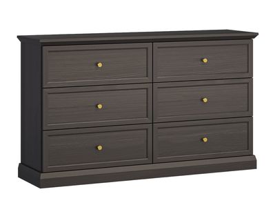 AX LIVING Kommode mit 6 Schubladen Levantos K6S - 146cm Schwarz Grafit