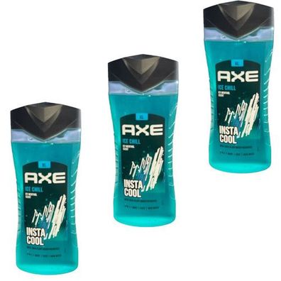 AXE 3in1 Duschgel & Shampoo Ice Chill XL 3x 400ml Showergel Men Shower Gel Herren Sha