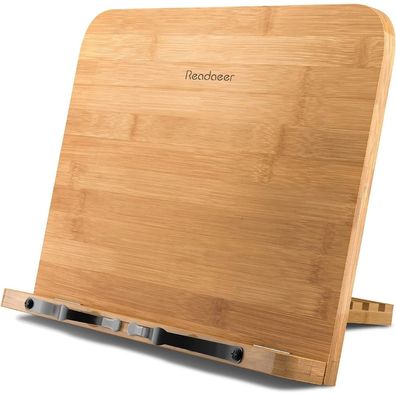 Faltbarer Bambus Buchständer Vielseitig Büro Küche 6 Winkel 34x24cm