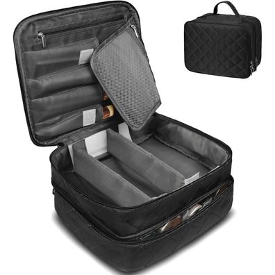 Doppelschicht Make Up Organizer Tasche Groß für Damen Herren Wasserdicht Reise