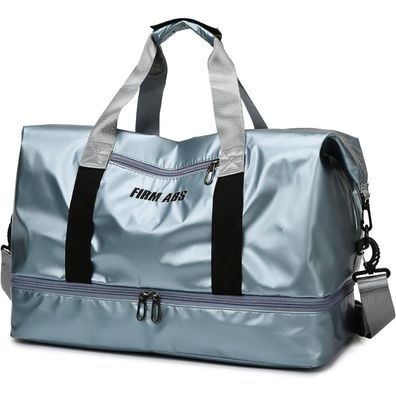 Blau Gym Bag Groß Wasserdicht Schuhfach Nassfach Sporttasche für Reisen Fitness