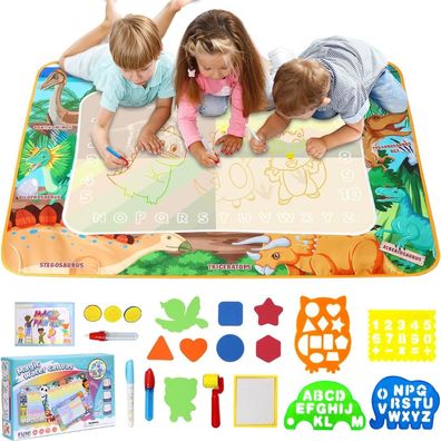 Magic Doodle Wassermatte 120x90 Dinosaurier mit Wasserstiften Kreativ für Kinder